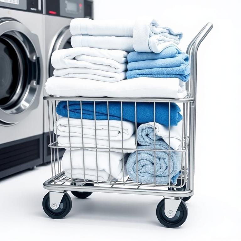 Trolley of clean laundry