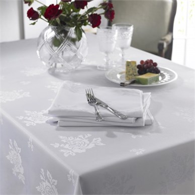 Cezanne Woven Rose Design Tablecloth 89x89cm Standard